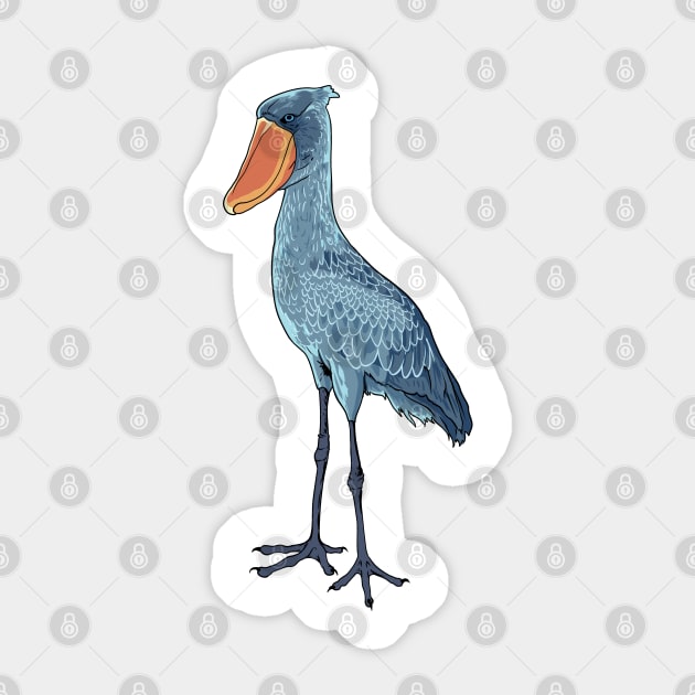 Drawing of a shoebill Sticker by Modern Medieval Design